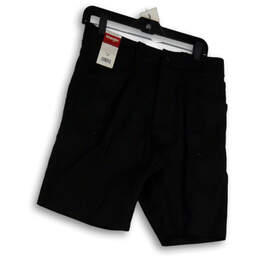 NWT Womens Black Regular Fit Flat Front Pockets Comfort Chino Shorts Sz 30
