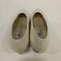 Womens Ivory Leather Almond Toe Pump Heel Slip On Heels Size 7 Wide image number 4