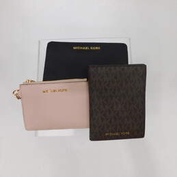 3 Michael Kors Leather Card Holder Coin Pouch Wallets