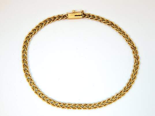 14K Yellow Gold Braided Chain Bracelet 3.3g image number 6