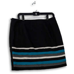 Womens Multicolor Striped Side-Zip Short Mini Skirt Size 12 alternative image