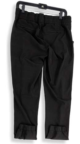 Mens Black Flat Front Drawstring Slash Pockets Jogger Pants Size Small alternative image