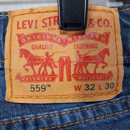 Levi's Men's 559 Blue Denim Straight Leg Jeans Size 32 x 30 image number 3
