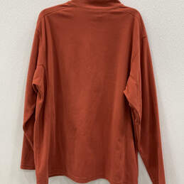Mens Orange Mock Neck Long Sleeve Quarter Zip Fleece Jacket Size XL alternative image
