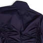 Womens Blue Long Sleeve Ruched Pockets Button Front Utility Jacket Size XL image number 4