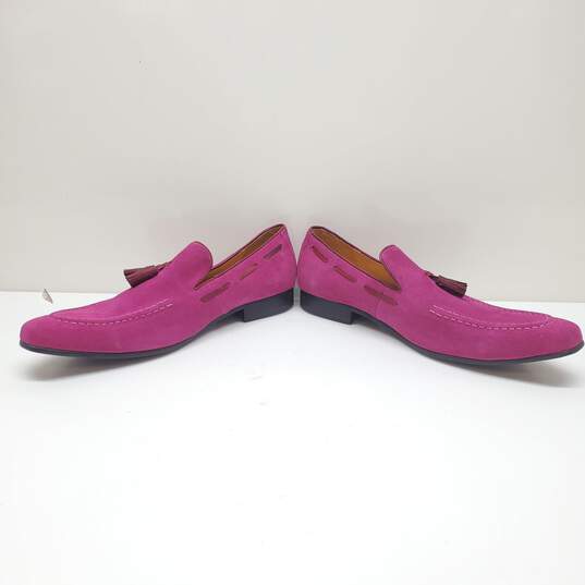 Maurice by JC Studio Suede Tasseled Loafers Men's 11.5 in Pink image number 3