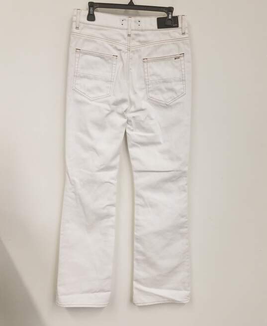 Amiri Womens White Light Wash Coin Pockets Button Fly Wide Leg Jeans Sz 26 image number 2