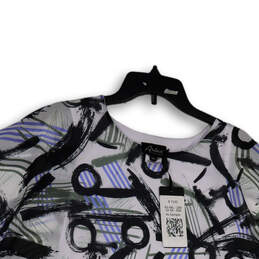 NWT Womens Multicolor Abstract Print 3/4 Sleeve Pullover Blouse Top Size S