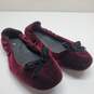 Born Womens Karoline Velvet Ballet Flats Shoes Red Black Slip On Bow Size 8M image number 2