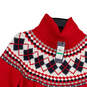 NWT Mens Red Knitted Long Sleeve Turtle Neck Pullover Sweater Size Large image number 2