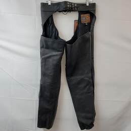 First Classics Black Leather Motorcycle Chaps Medium NWT alternative image