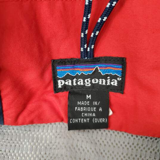 Patagonia MN's 100% Nylon & Polyester Red Insulated Hooded Windbreaker Size M image number 3