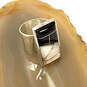 Designer Desert Rose Trading 925 Sterling Silver Onyx & Shell Band Ring image number 1