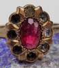 Vintage 8k Yellow Gold Red & White CZ Ring 1.3g image number 3