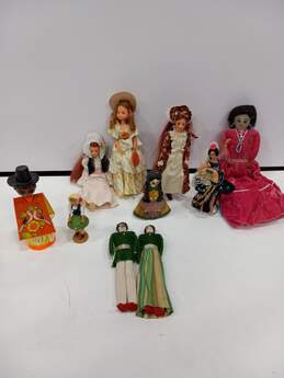 Bundle of Ten Collectable Mexican and American Figure Dolls