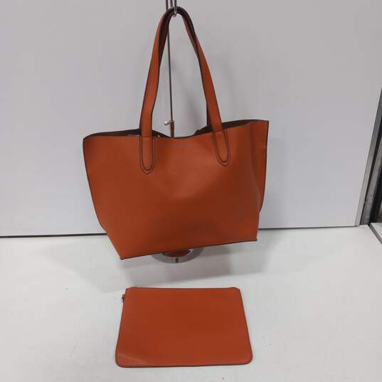 Orange Tote Bag with Cosmetic Bag image number 2