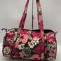 Vera Bradley Womens Pink Brown Floral Mocha Rouge Double Handle Duffle Bag image number 2