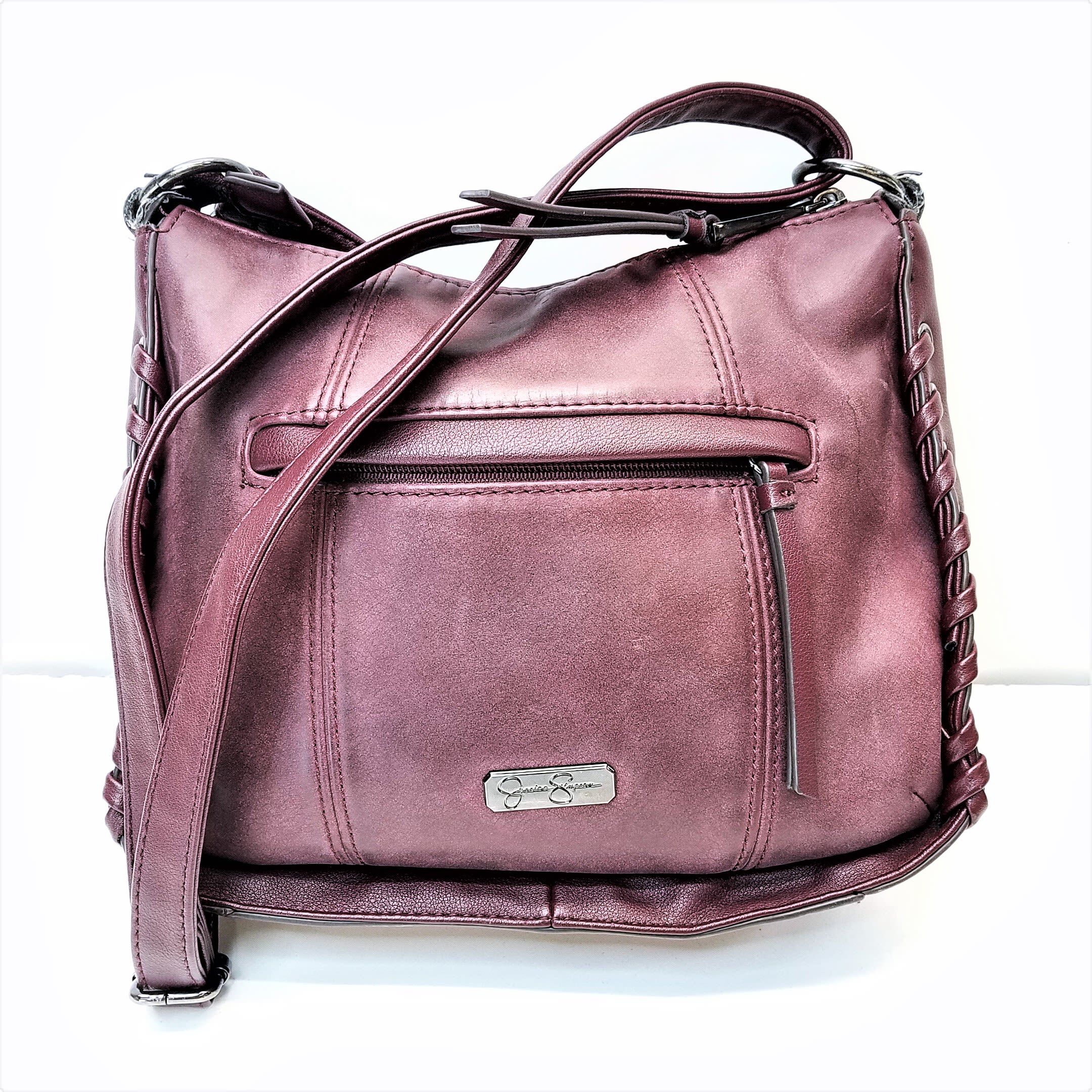 Jessica Simpson Crossbody Bag Handbag Purse White All Polyurethane Large  Flap | eBay