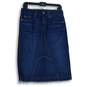 NWT 7 For All Mankind Womens Blue Denim Raw Hem 5-Pocket Design A-Line Skirt 28 image number 1