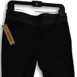 NWT Womens Denim Dark Wash Leather Strip Skinny Leg Jeans Size 8