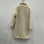 Womens Cream Fur Long Sleeve Front Collared Button Front Overcoat Size S image number 2
