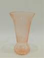 Vintage Paden City Pink Depression Glass Large 12in. Etched Vase image number 1