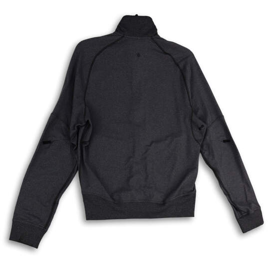 Mens Gray Mock Neck Long Sleeve Full-Zip Activewear Track Jacket Size S image number 2