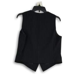 Tahari Womens Black Striped Sleeveless Button Front Suit Vest Size 12 alternative image