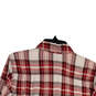Womens Red Plaid Spread Collar Long Sleeve Button-Up Shirt Size Small 4/6 image number 4