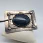 Sterling Silver Agate Beaded Oval Stone Women Belt Buckle 46.9g image number 1