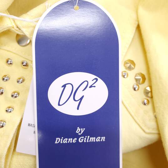 Diane Gilman Women Yellow Long Sleeve Top L NWT image number 2