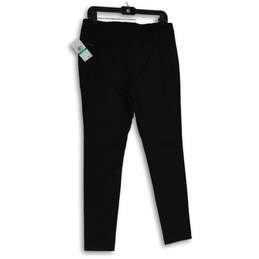 NWT Womens Black Flat Front Stretch Skinny Leg Pull-On Ankle Pants Size L alternative image