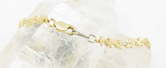 10K Yellow Gold Diamond Accent Heart Tennis Bracelet 4.5g image number 2
