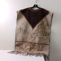 Painted Leather Poncho