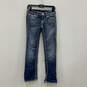 Womens Blue Denim Medium Wash 5 Pocket Design Bootcut Jeans Size 25 image number 1