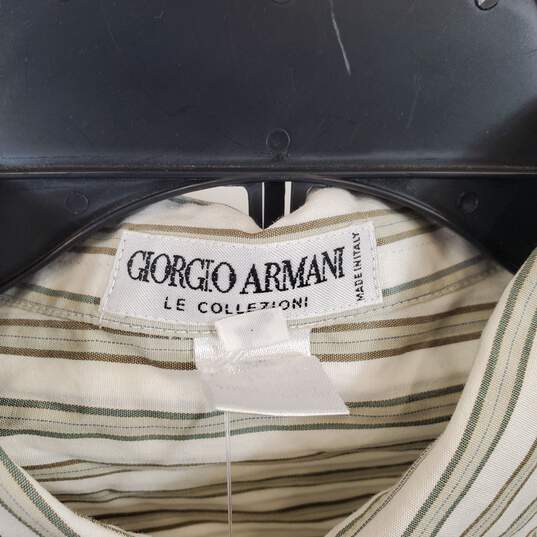 Giorgio Armani Men's Striped Long Sleeve SZ 41 image number 6