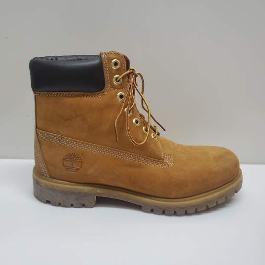 Timberland Premium 6 Inch Waterproof Boots Color Wheat Nubuck Men s Size 9M image number 1