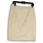 Womens White Flat Front Back Zip Classic Straight & Pencil Skirt Size 6 image number 1