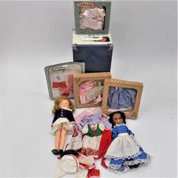 Vntg Ideal ST-12 Shirley Temple 12 In Doll w/ Friend Outfits & Case