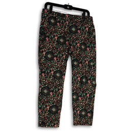 Womens Multicolor Floral Flat Front Pockets Straight Leg Chino Pants Size 6