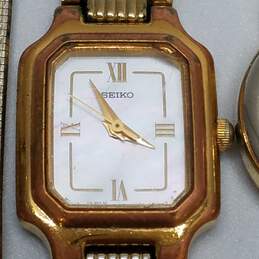 Seiko and other Vintage Fashion brand Stainless Steel Lady's Quartz Watch Bundle alternative image