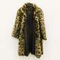 Vintage Women's Faux Fur Leopard Animal Print Evening Coat USA Made image number 3