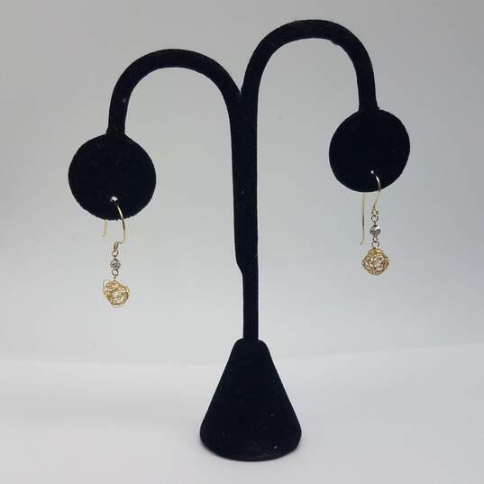 LXG 10k Gold 2 Tone  Dangle Earrings 1.0g image number 4