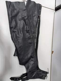 XElement Black Leather Motorcycle Chaps Women's Size 8