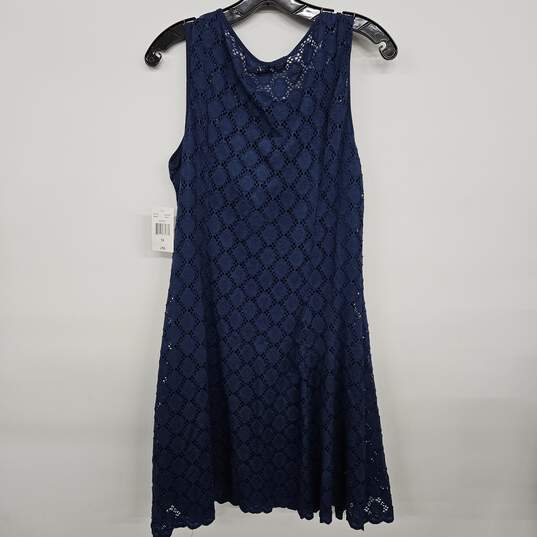 Navy Blue Knitted Sleeveless Dress image number 2