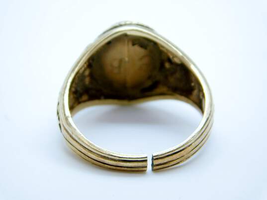 Vintage 1976 10K Yellow Gold Blue Spinel West Bend West Class Ring - For Repair 4.5g image number 3