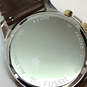 Designer Fossil FS4788 Two-Tone Chronograph Leather Strap Analog Wristwatch image number 4