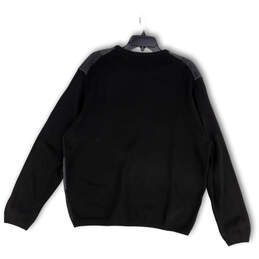 Mens Black Plaid Crew Neck Long Sleeve Stretch Pullover Sweater Size XL alternative image