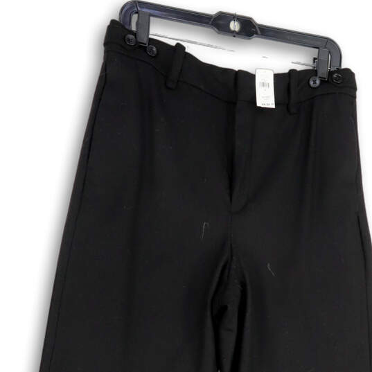 NWT Womens Black Pockets Fla Front Wide Leg Ankle Pants Size 12 image number 4