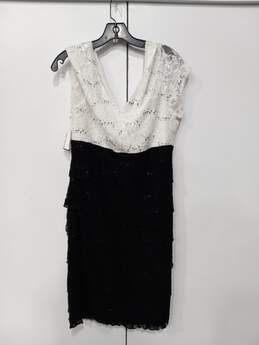 David's Bridal Women's Scarlet Nite Black & White Sequin Dress Size 14 alternative image